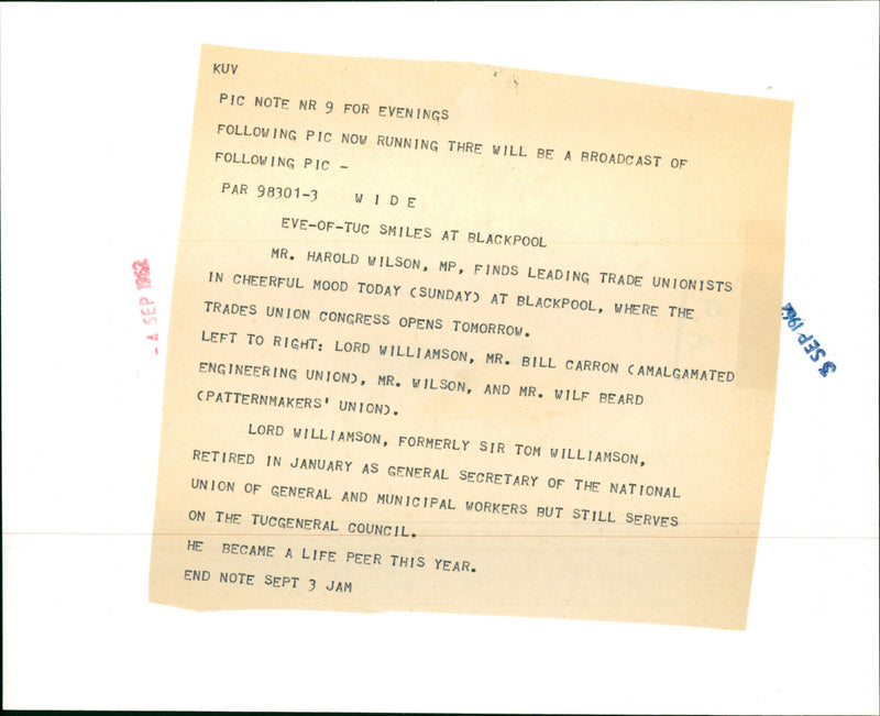 Mr. Harold Wilson - Vintage Photograph