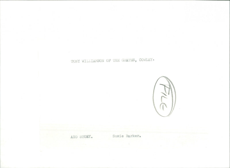 Tony Williamson - Vintage Photograph