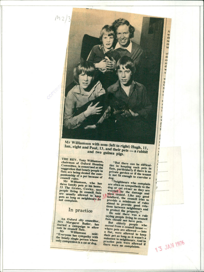 Tony Williamson with sons - Vintage Photograph