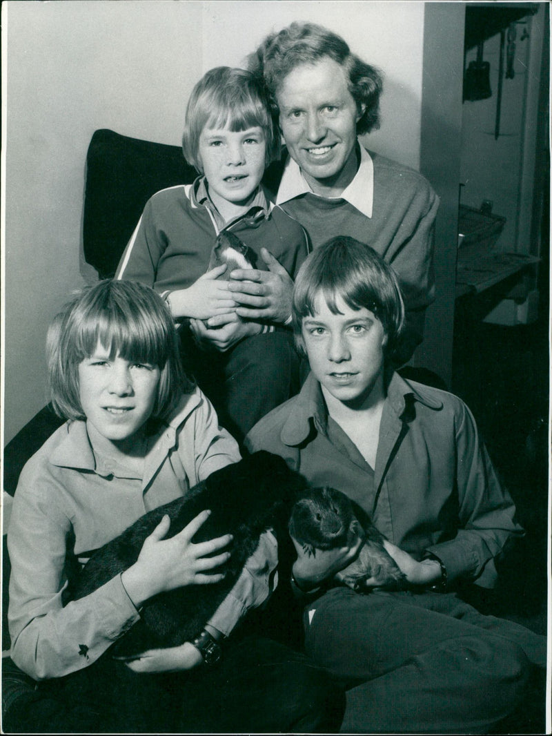 Tony Williamson with sons - Vintage Photograph
