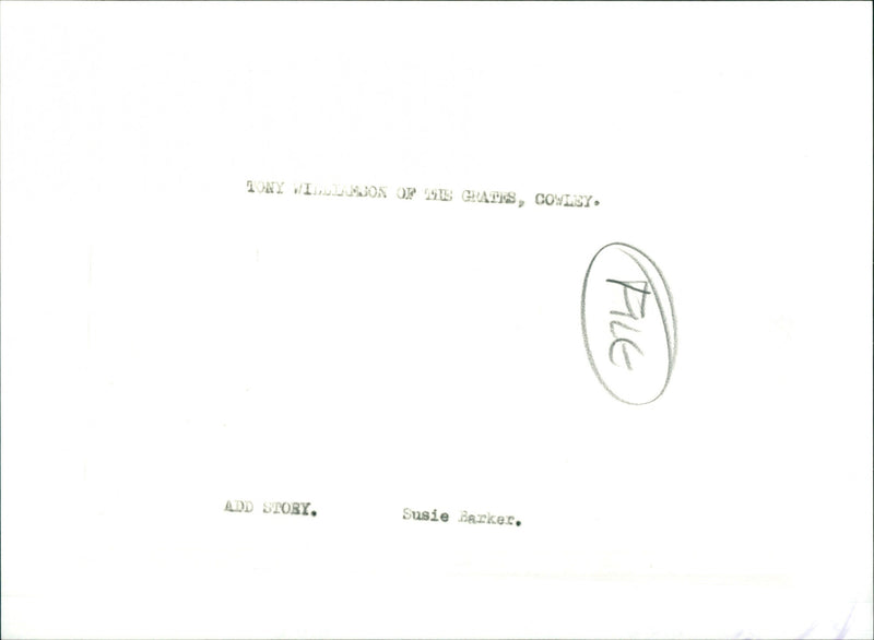 Tony Williamson - Vintage Photograph