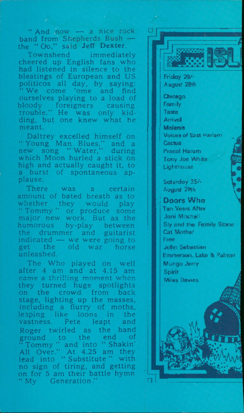 The who live at the isle of wright festival - Vintage Photograph