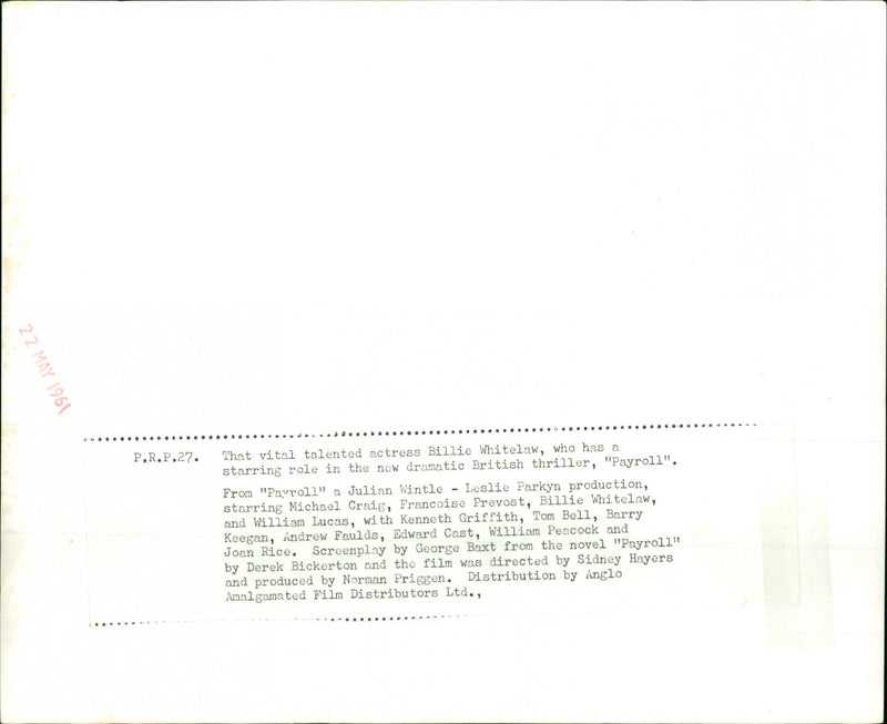 Billie Whitelaw - Vintage Photograph