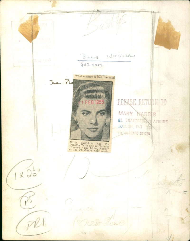 Billie Whitelaw - Vintage Photograph