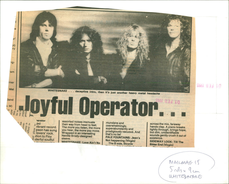 cozy Powell, David Coverdale, john sykes, neil murray - Vintage Photograph