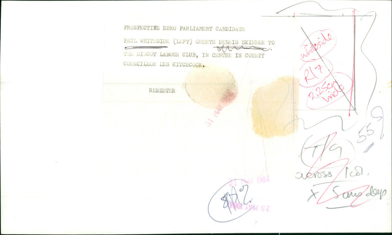 Paul Whiteside, Dennis skinner - Vintage Photograph