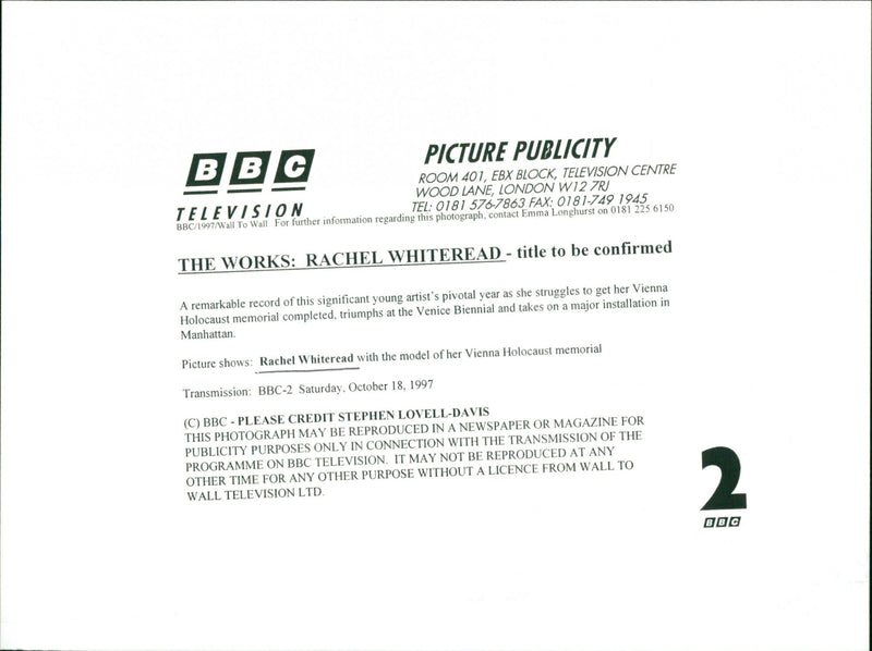 Rachel  Whiteread - Vintage Photograph