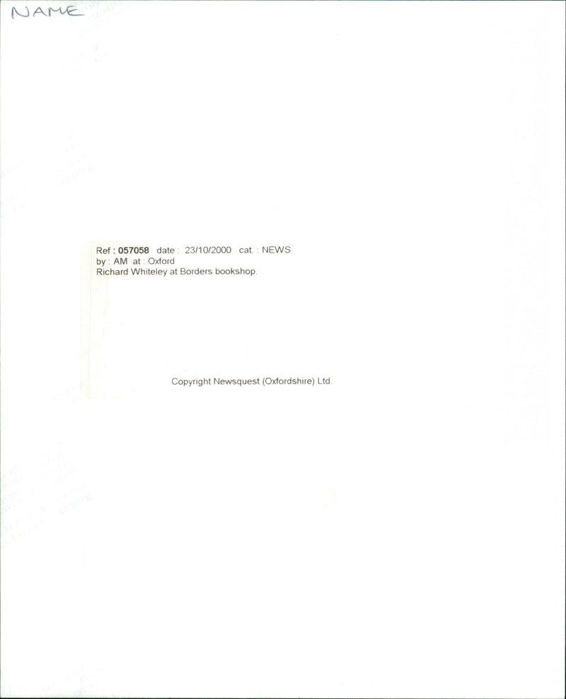 Richard Whiteley - Vintage Photograph