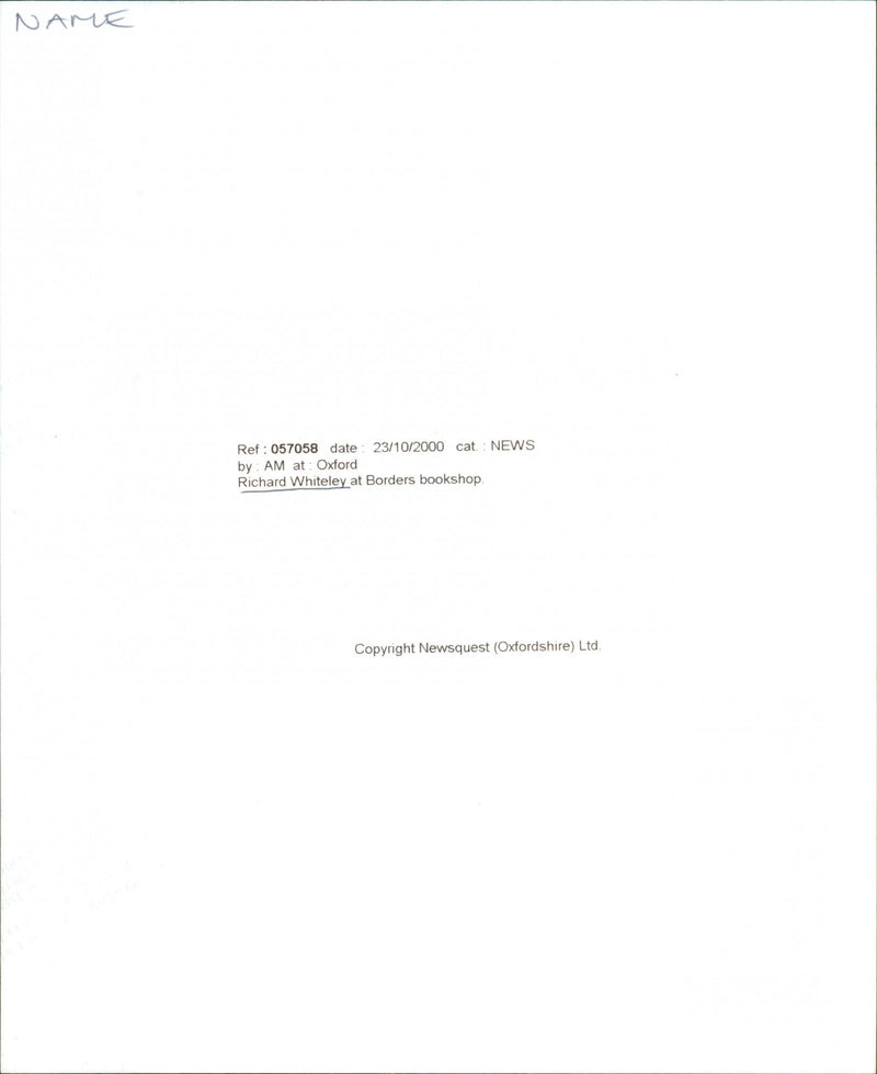 Richard Whiteley - Vintage Photograph