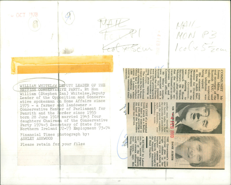 William Whitelaw - Vintage Photograph