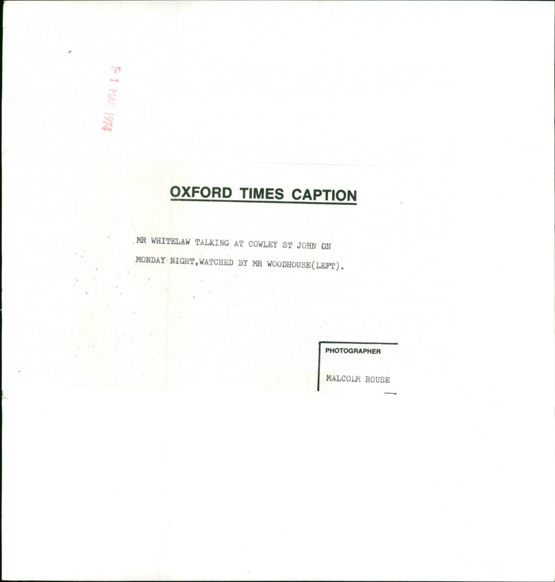 Mr Whitelaw,  Mr Woodhouse - Vintage Photograph