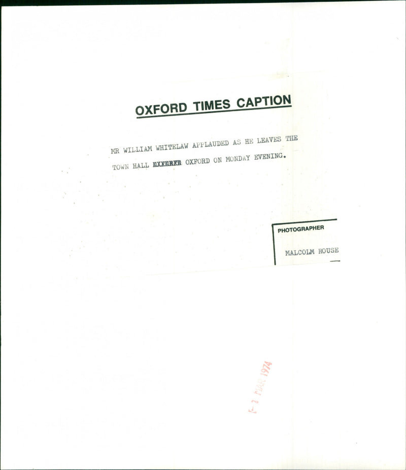 Mr Wiliam Whitelaw - Vintage Photograph