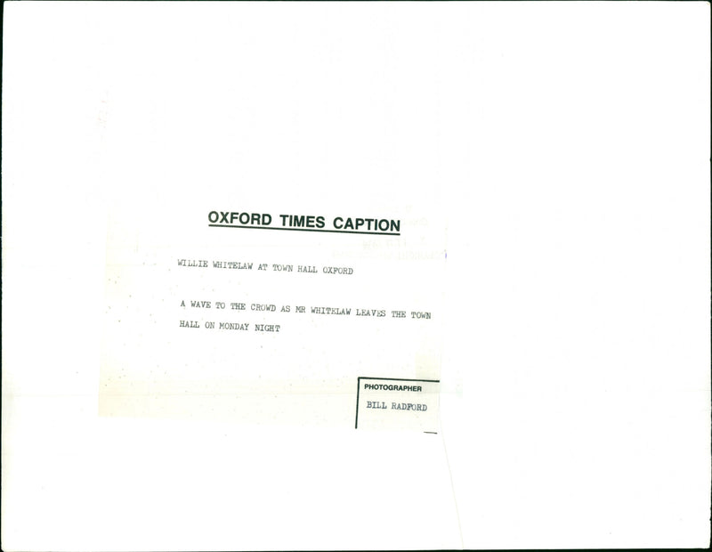 Mr Wiliam Whitelaw - Vintage Photograph