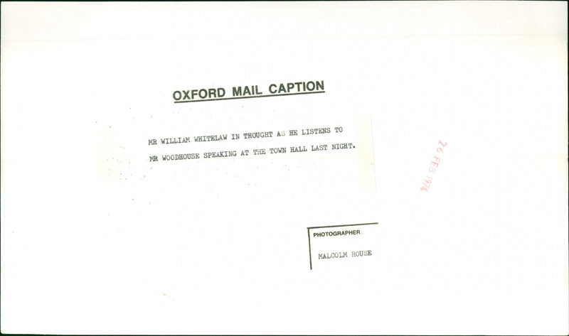 Mr Wiliam Whitelaw - Vintage Photograph