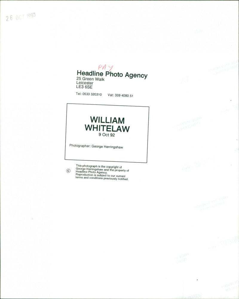 William Whitelaw - Vintage Photograph