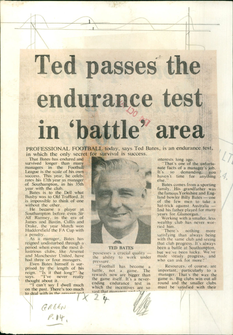 Ted Bates - Vintage Photograph