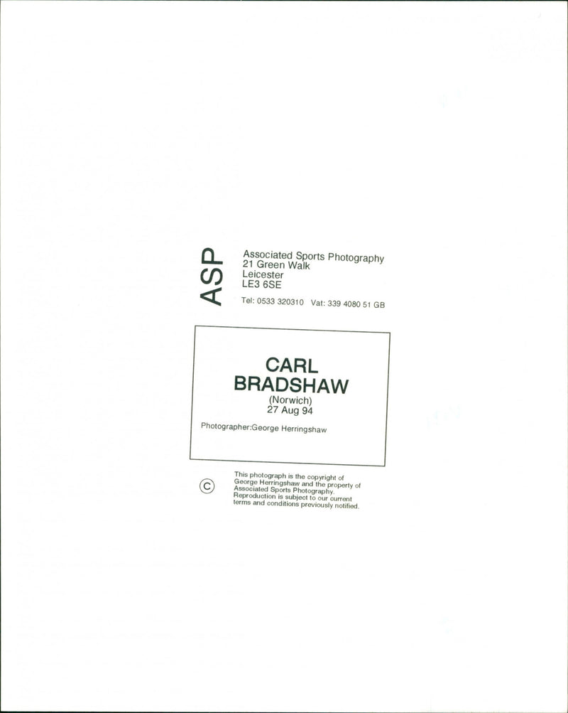 Carl Bradshaw - Vintage Photograph