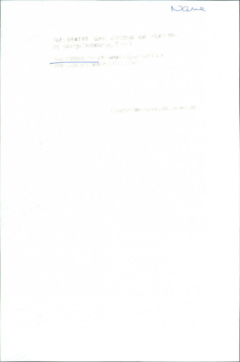 Ann Widdecombe - Vintage Photograph