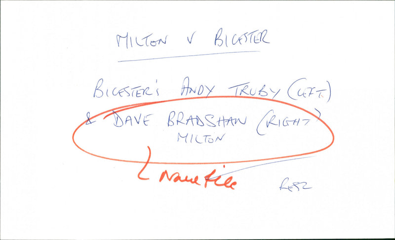 Milton V Bicester - Vintage Photograph