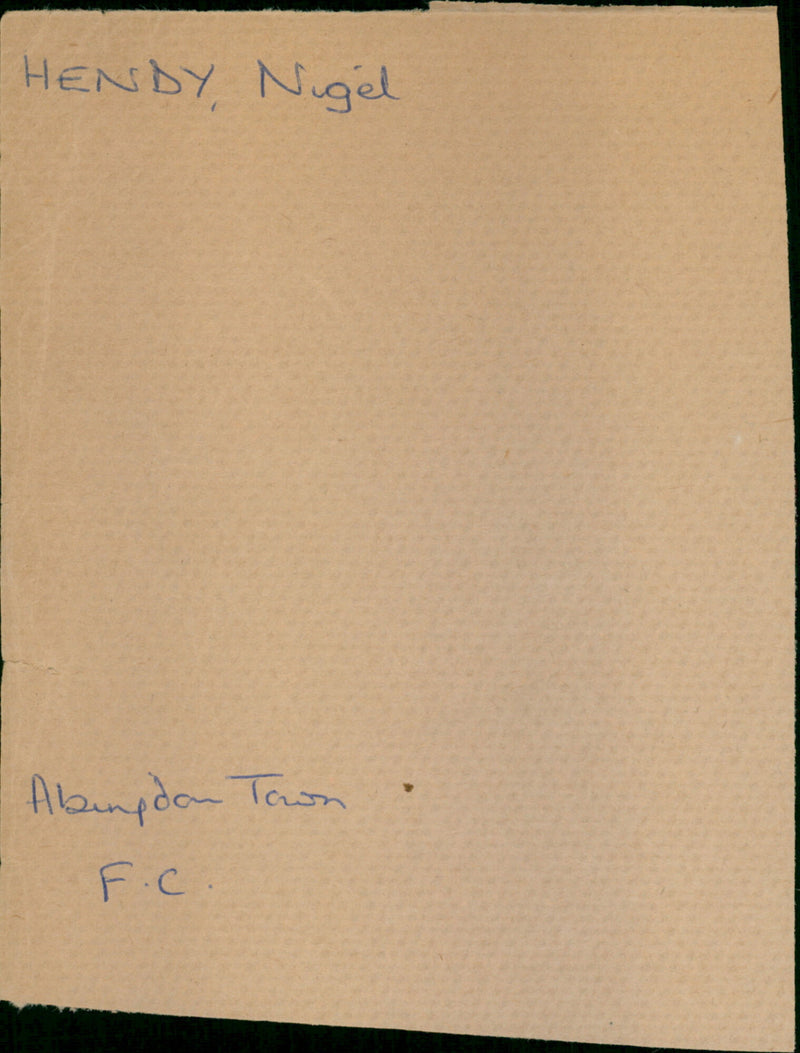 Nigel Hendy - Vintage Photograph