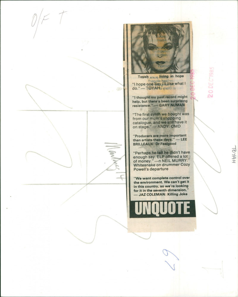 Toyah - Vintage Photograph