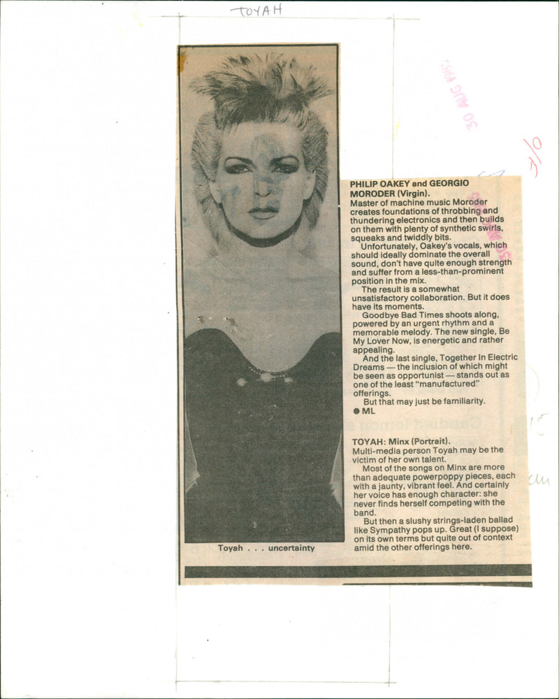 Toyah - Vintage Photograph