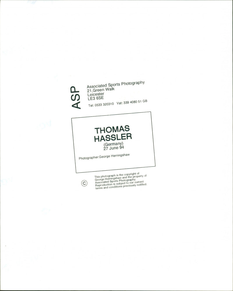 Thomas Hassler - Vintage Photograph