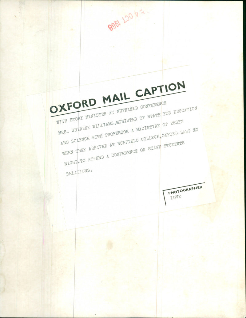 Shirley Williams - Vintage Photograph