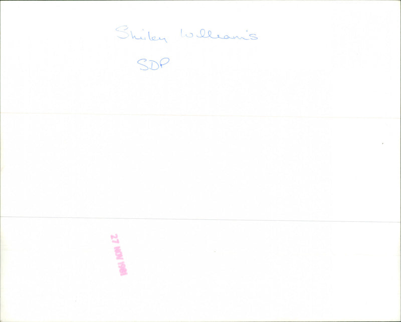 Mrs. Shirley Williams - Vintage Photograph