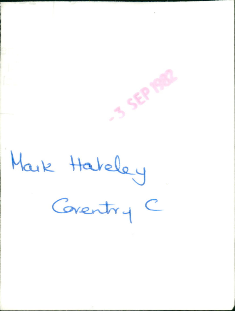 Mark Hateley - Vintage Photograph