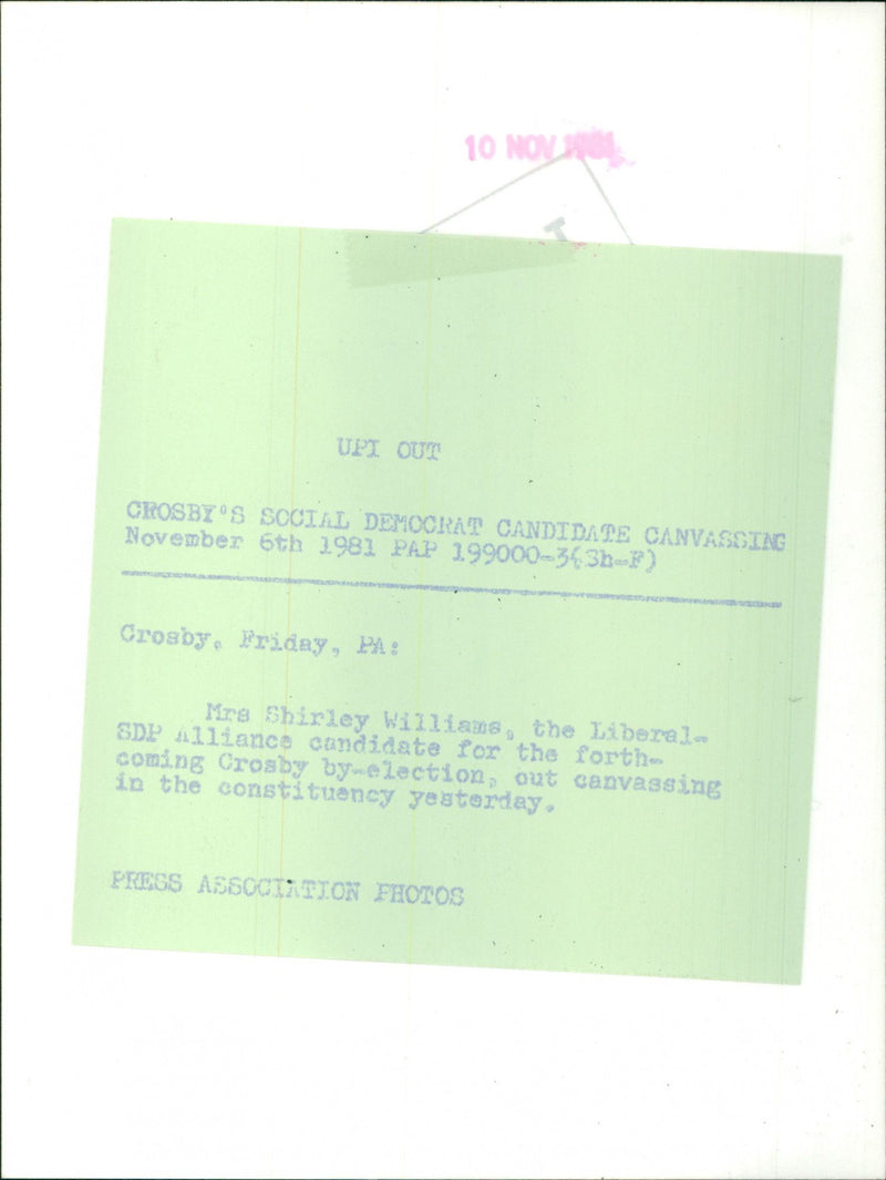 Mrs. Shirley Williams - Vintage Photograph