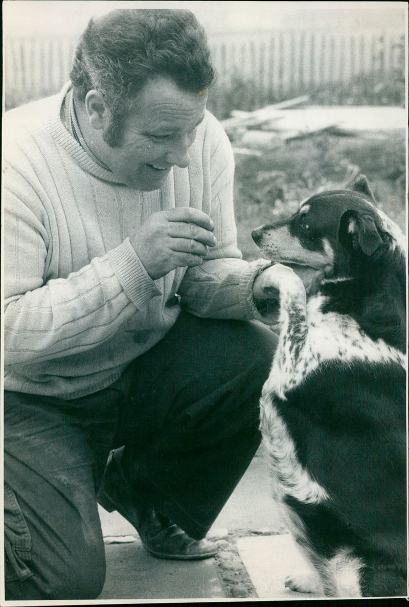 Warden Whittington with a customer - Vintage Photograph
