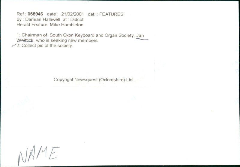 Jan Whittick - Vintage Photograph