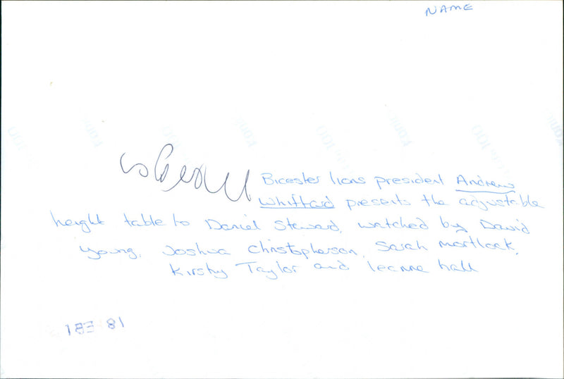 Andrew Whittard - Vintage Photograph