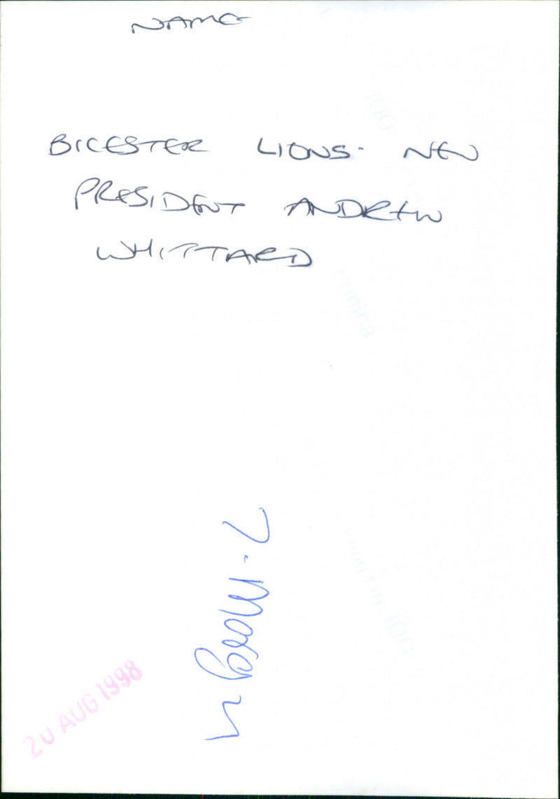 Andrew Whittard - Vintage Photograph