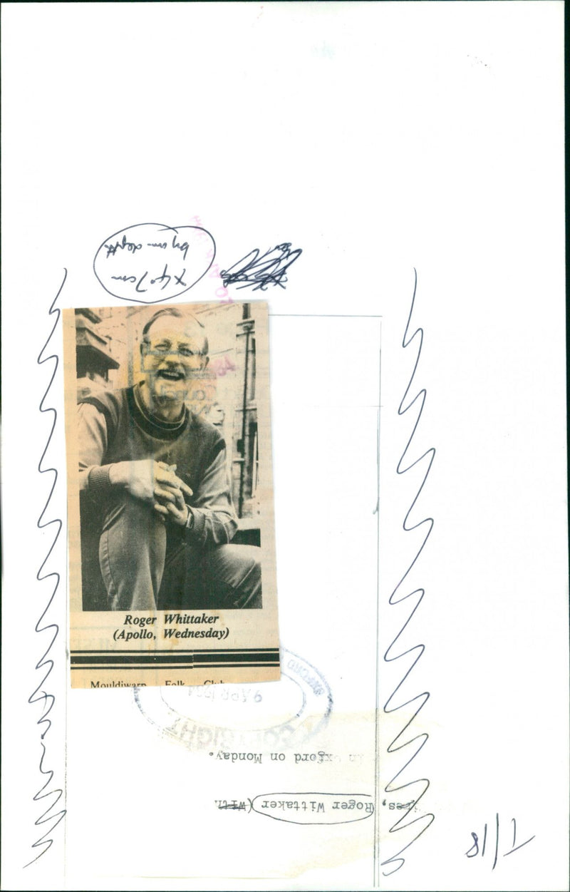 Roger Whittaker Apollo Wednesday - Vintage Photograph