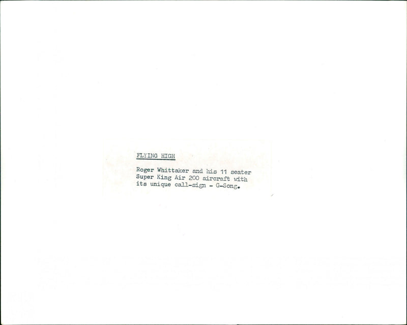 Roger Whittaker - Vintage Photograph