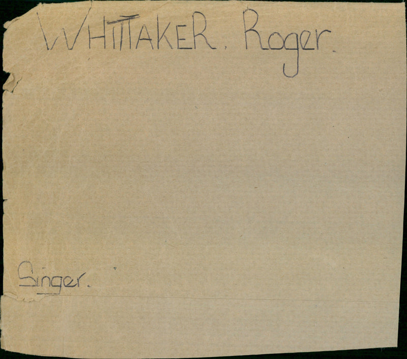 Whittaker Roger - Vintage Photograph