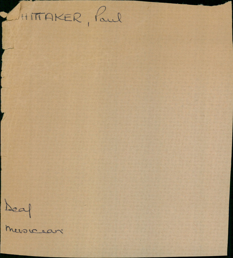 Whittaker Paul - Vintage Photograph