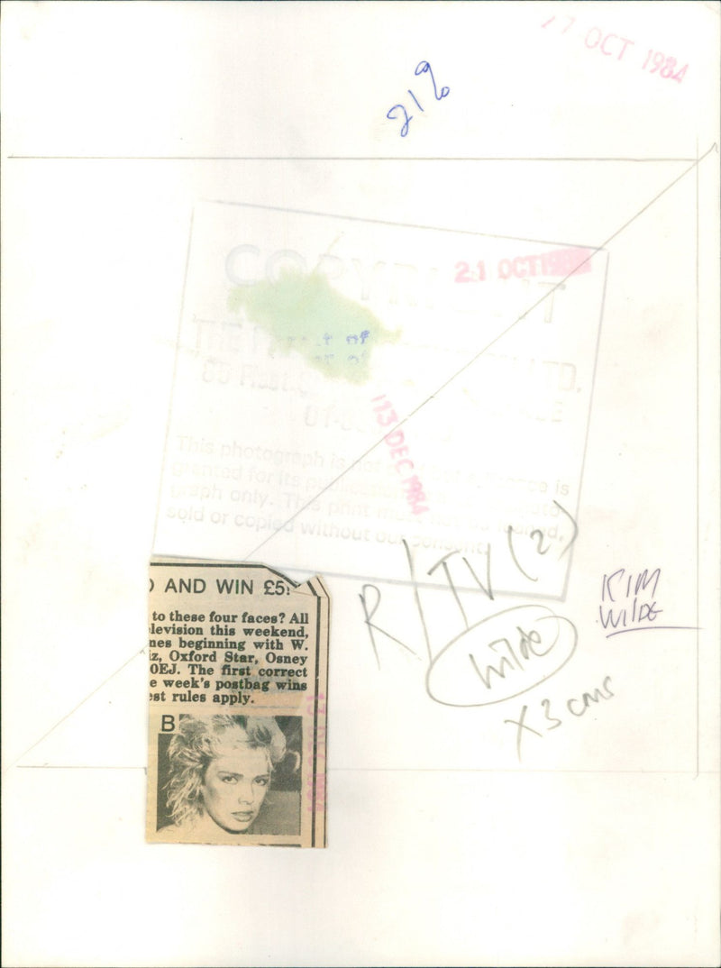 Kim Wilde - Vintage Photograph