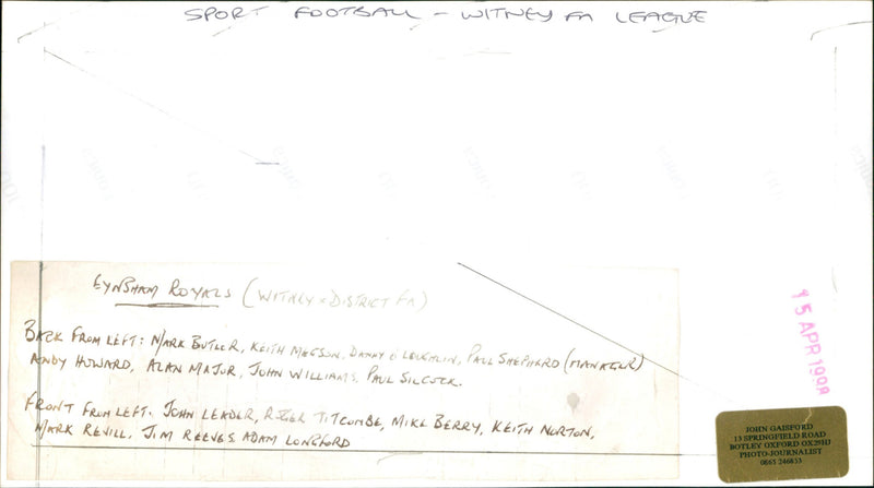 Witney FA league - Vintage Photograph