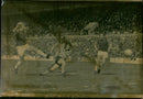 Alan Sunderland the wolves striker on a match at Upton Park west ham goalkeeper Mervyn Day - Vintage Photograph