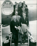Williams, Stuart, Flowers, Slater, Smith, Broadbent, Swinbourne, Willsnaw, Mullen, manager Stan Cullis  and captain Billy Wright - Vintage Photograph