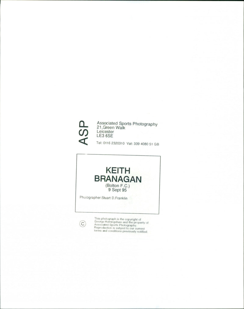Keith Branagan - Vintage Photograph