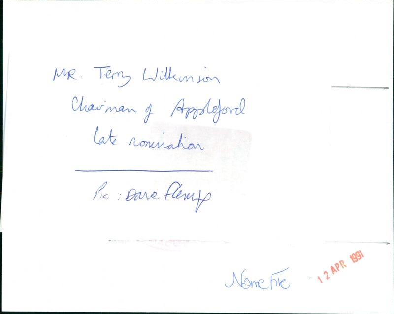 Mr Terry Wilkinson - Vintage Photograph