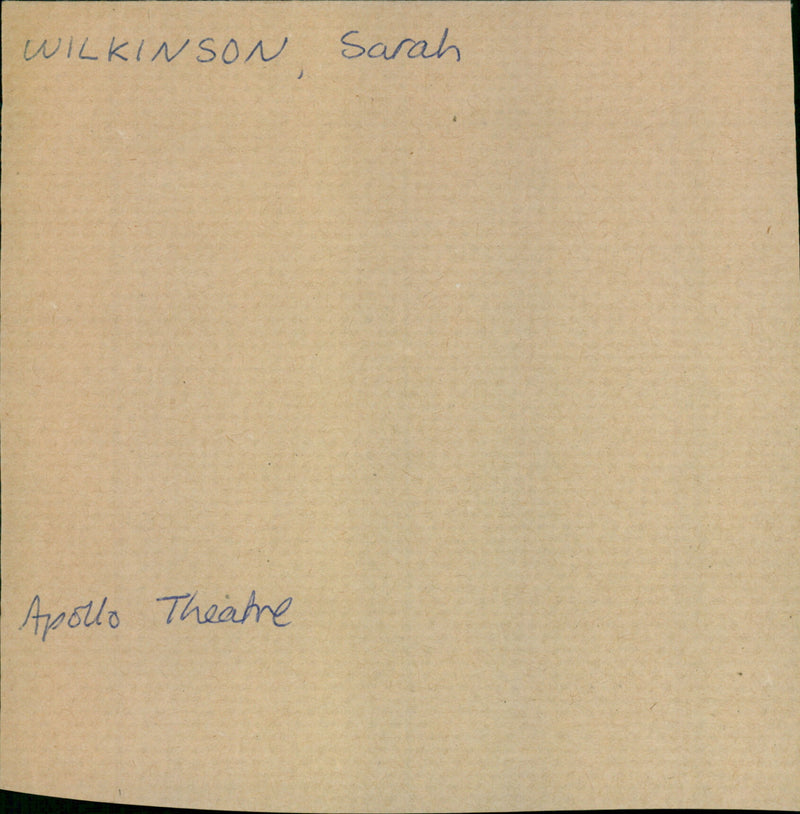 Wilkinson Sarah - Vintage Photograph