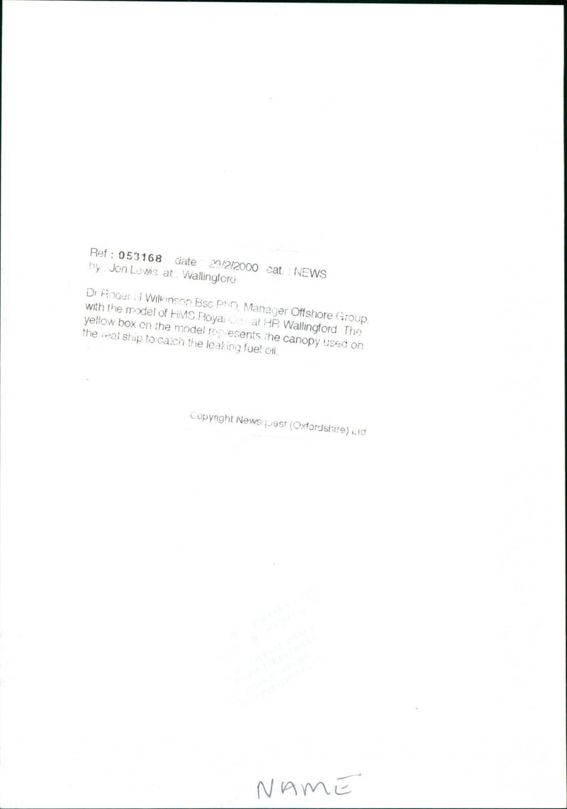 Dr Roger Wilkinson - Vintage Photograph