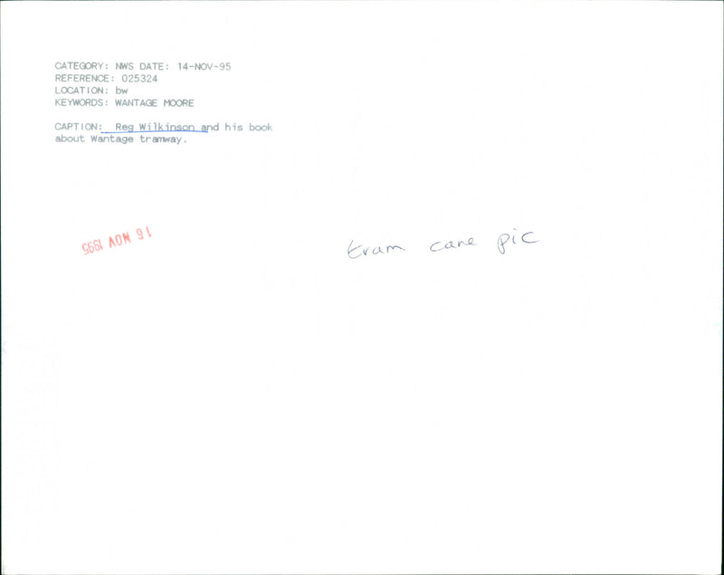 Reg Wilkinson - Vintage Photograph