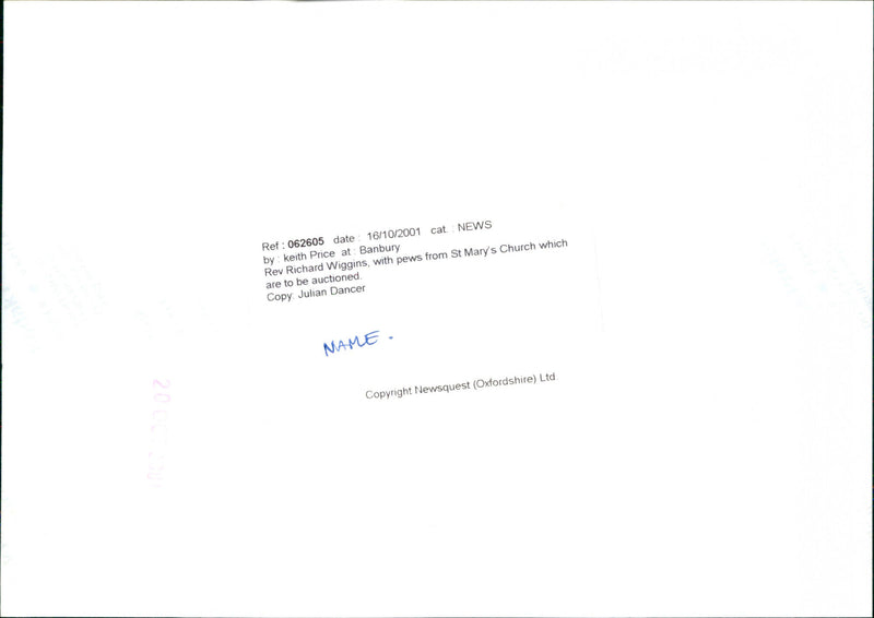 Rev. Richard Wiggins - Vintage Photograph