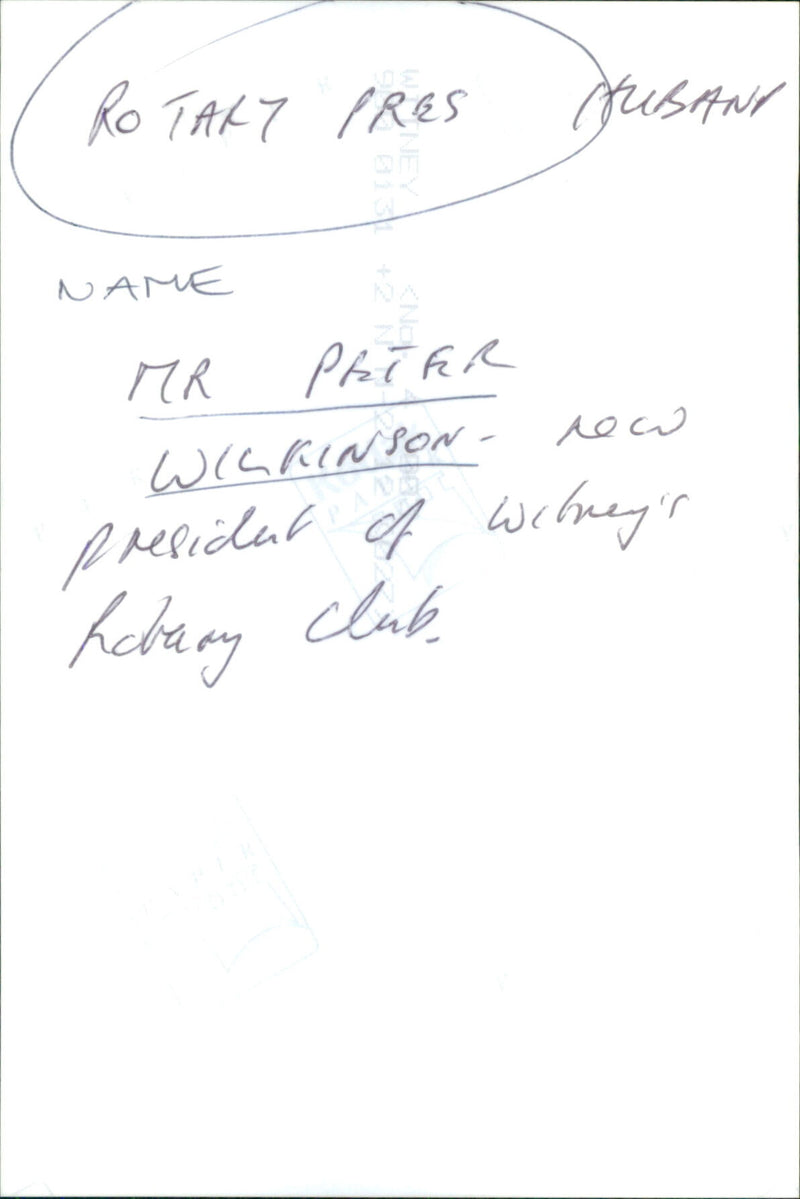 Mr Peter Wilkinson - Vintage Photograph